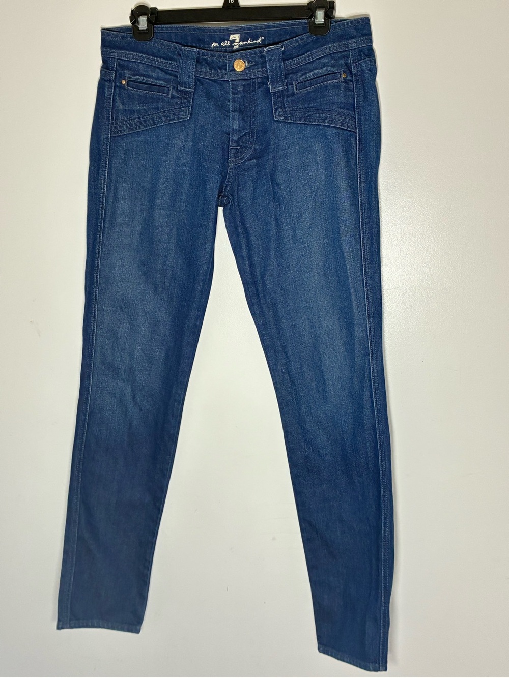 7 For All Man Kind Womens Straight Leg Medium/Dark Wash Premium Denim 29